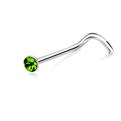 1.4mm Stone Silver Curved Nose Stud NSKB-54